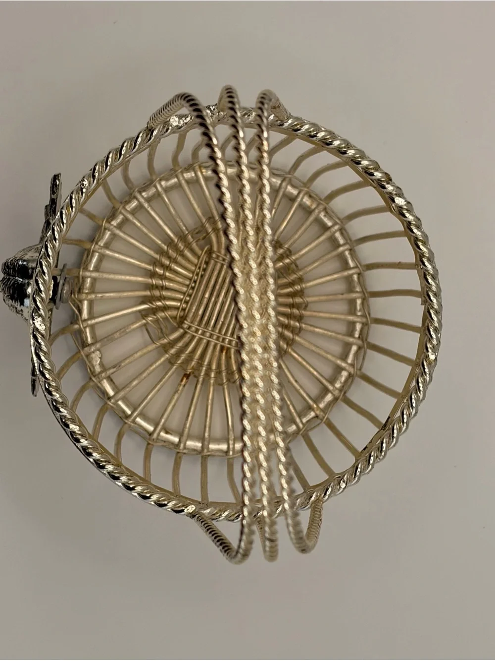 Silver Cherub Accent Basket -